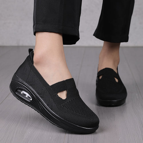 Damen Slip-On Sneakers mit atmungsaktivem Obermaterial und dämpfender Sohle EB