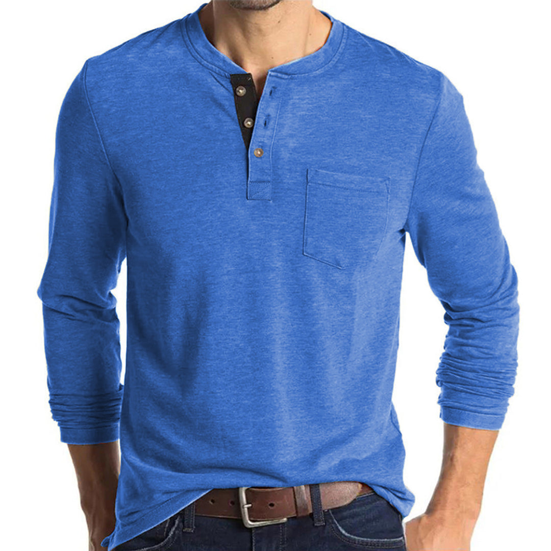 Herren langärmliges Henley-Shirt EB