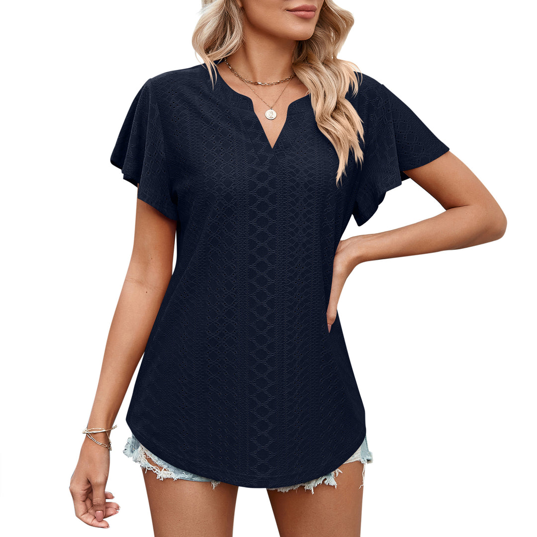 Damen Luftiges Blusenshirt mit effektvollem Lochmuster EB