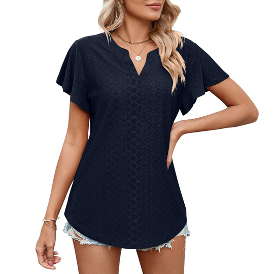 Damen Luftiges Blusenshirt mit effektvollem Lochmuster EB
