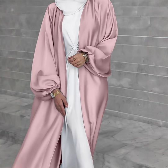 Damen Elegante Satinjacke mit weit geschnittenen Ärmeln EB