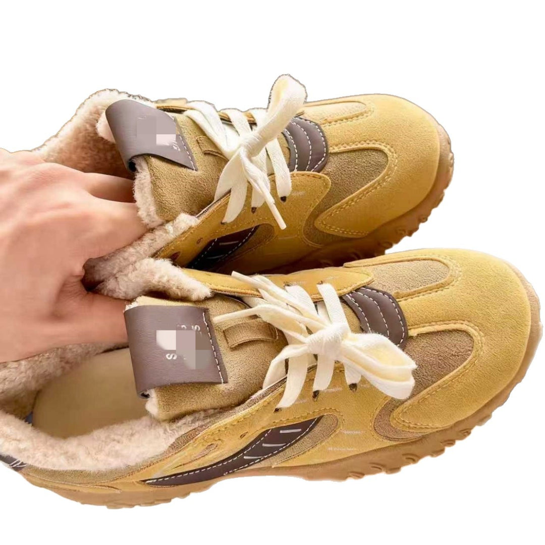 Damen Bequeme Outdoor-Sneaker mit wärmendem Innenfutter und modischer Schnürung EB