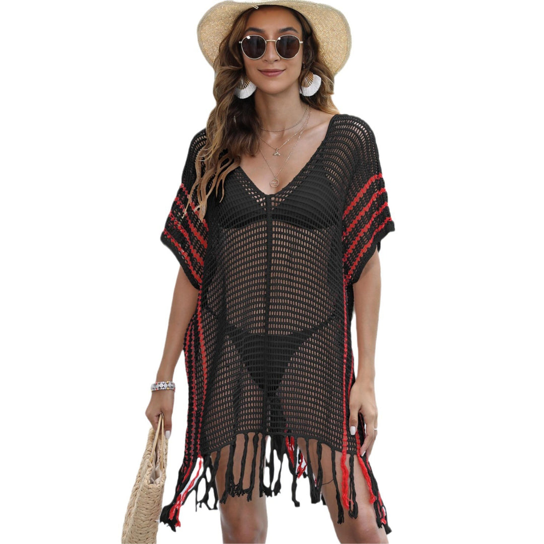 Damen luftiger Strandsarong mit fransigen Details EB