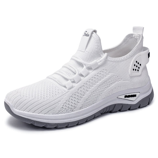 Damen nan sockenähnlicher Strick-Fit Sneaker mit elastischer Schnürung, gelochter Fersenverstärkung und dämpfender Plateau-Sohle EB