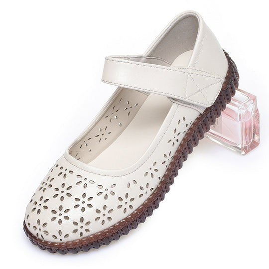 Damen Komfortable und atmungsaktive Ballerinas mit Riemen EB