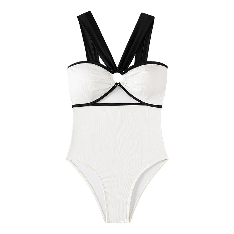 Damen Einteiliger Badeanzug mit innovativem Cut-Out Design EB