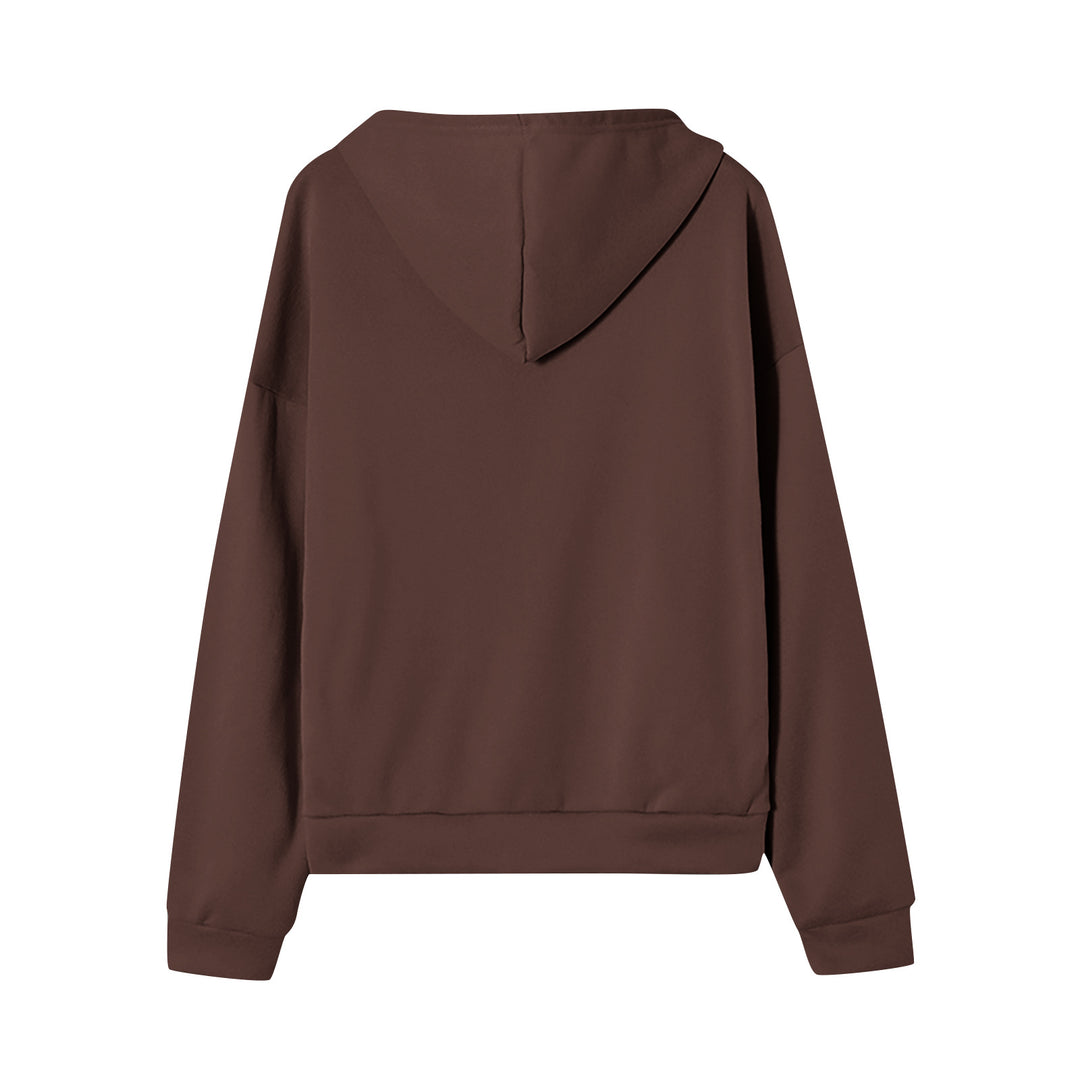 Damen nan extrabreite Zip-Kapuzenjacke mit weichem Fleecefutter, Kängurutaschen und gerippten Bündchen EB