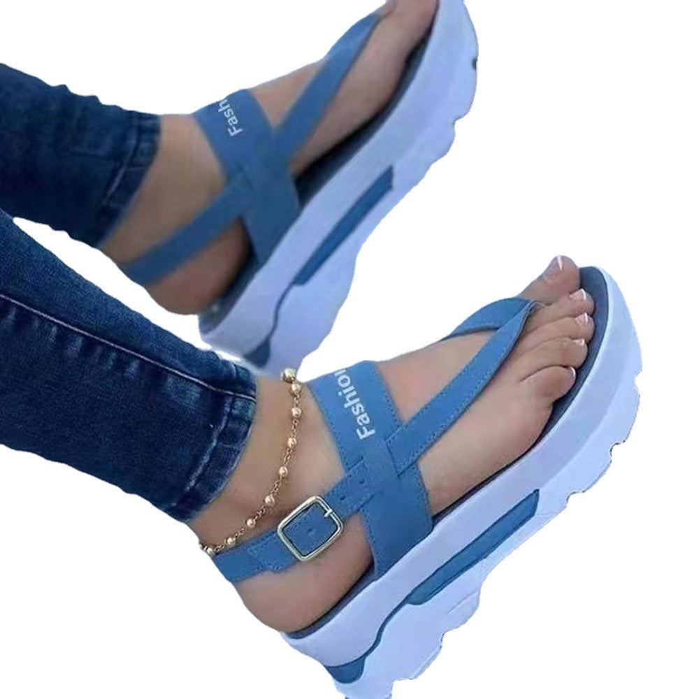 Damen Wedge-Sandalen mit verstellbarem Riemen und rutschfester Sohle EB