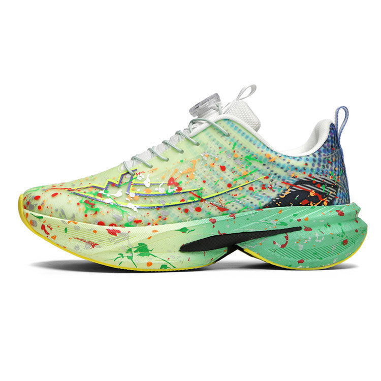 Unisex künstlerische Laufsneaker mit Spritzlack‑Design, reaktiver Hohlkern‑Dämpfung und Drehverschluss EB