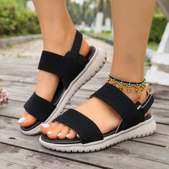 Damen Komfortable Sandalen mit elastischen Riemen und rutschfester Sohle EB