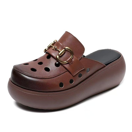 Damen Modische Clogs mit elegantem Schnallen-Design EB