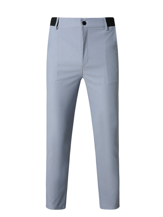 Herren elegante Slim-Fit Freizeithose mit elastischem Bund und klassischen Details EB