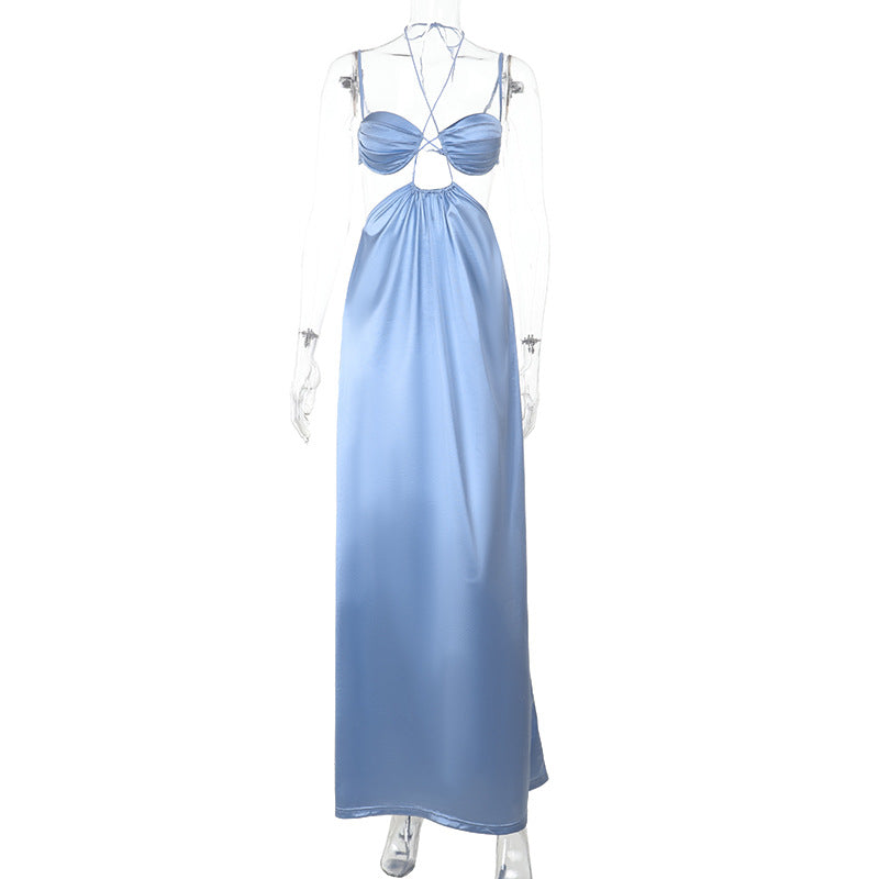 Damen Maxikleid mit verführerischem Halterneck und raffiniertem Cut-Out EB