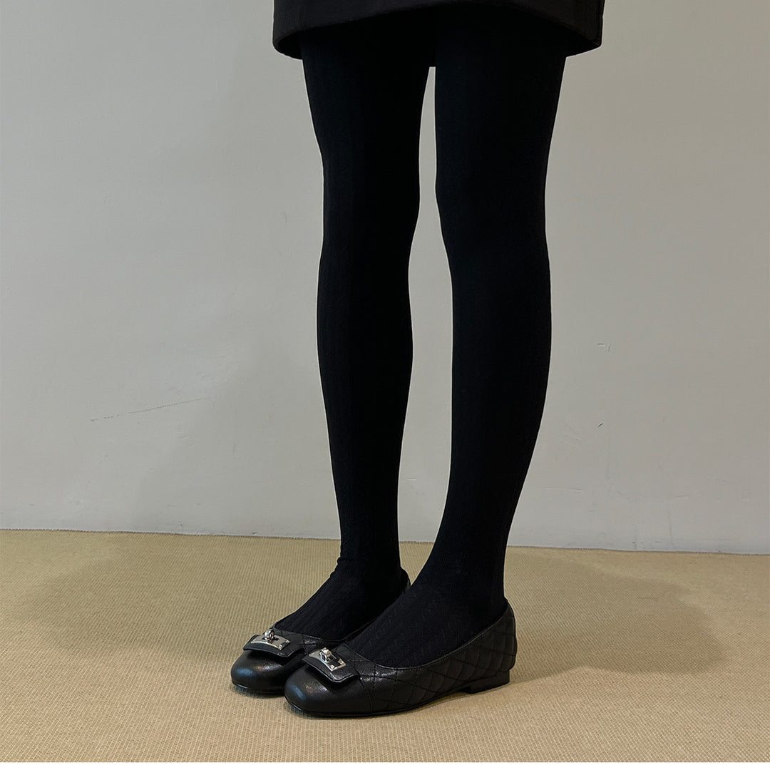 Damen Ballerinas mit luxuriösem Steg und markantem Logo EB