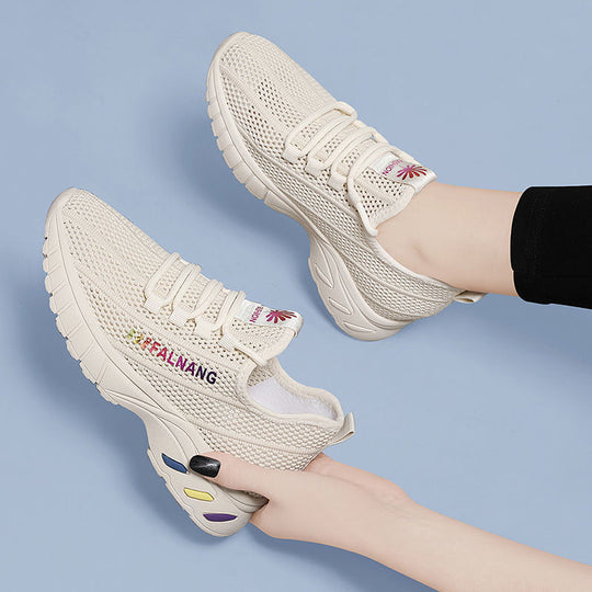 Damen Leichte und atmungsaktive Sport Sneakers mit elastischem Obermaterial EB