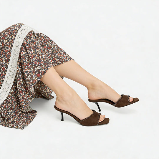Damen Elegante Sling-Pumps mit filigranem Riemendesign und komfortablem Blockabsatz EB
