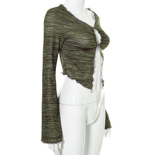 Damen Langarmshirt mit asymmetrischem Ausschnitt und detailverliebtem Cut-Out EB