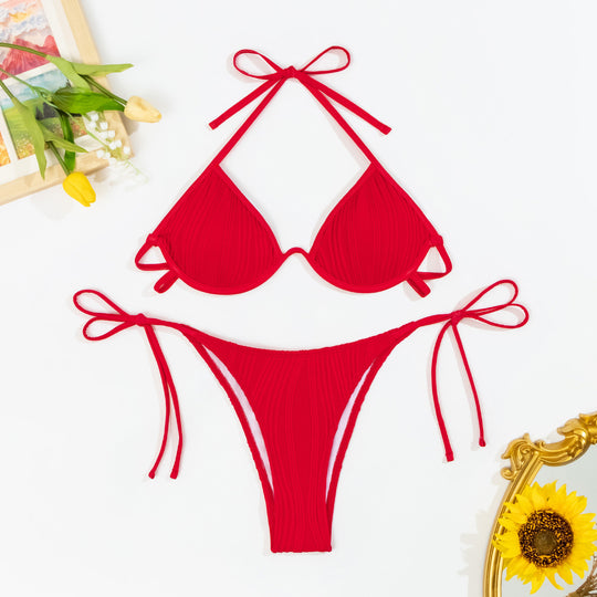 Damen Triangel-Bikini mit Rippendesign EB