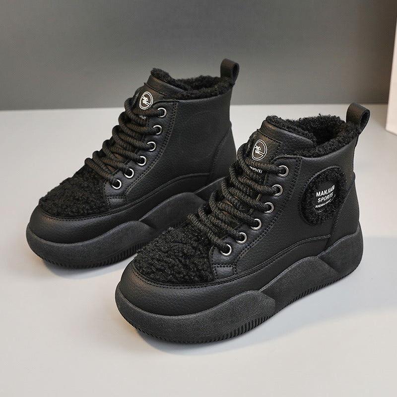 Damen hohe Sneaker mit flauschigem Innenfutter und robuster Sohle EB