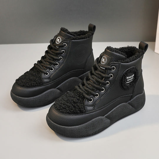Damen hohe Sneaker mit flauschigem Innenfutter und robuster Sohle EB