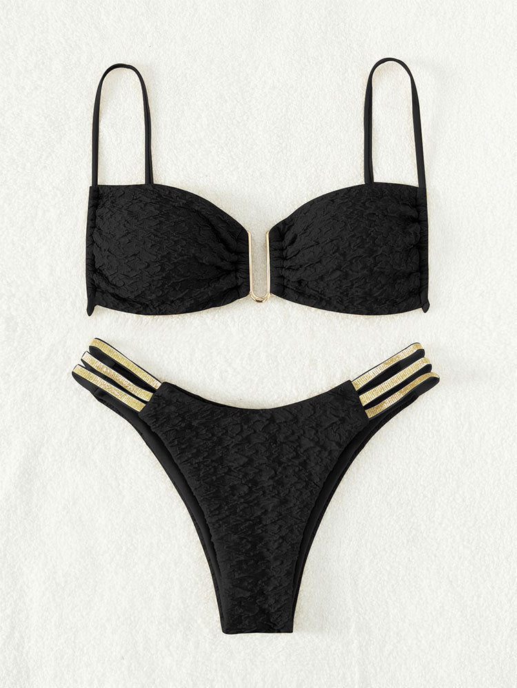 Damen Buste Top Bikini mit elegantem Rüschendesign EB