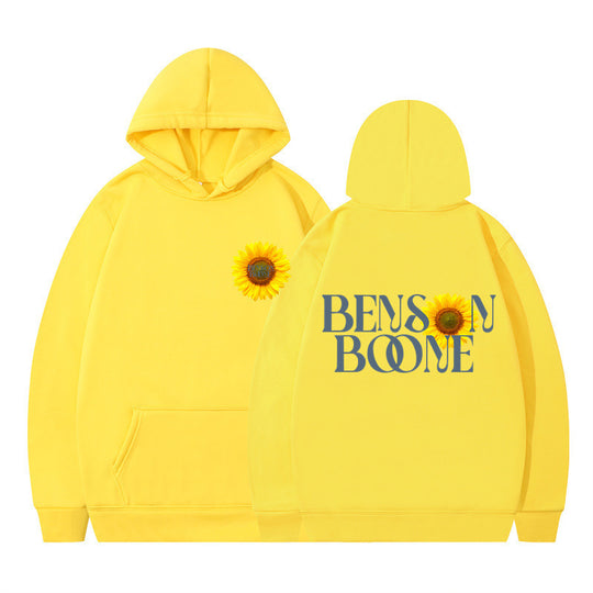 Damen Kapuzenpullover mit einzigartigem Sonnenblumenmotiv und bequemer Passform EB