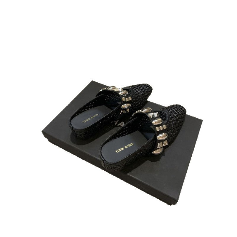 Damen elegante Mules mit modischem Netzdesign EB