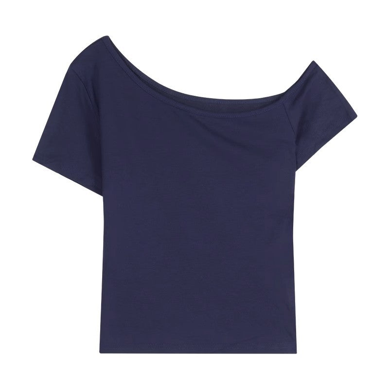 Damen figurbetontes Off-Shoulder Oberteil aus weichem Stretchmaterial EB