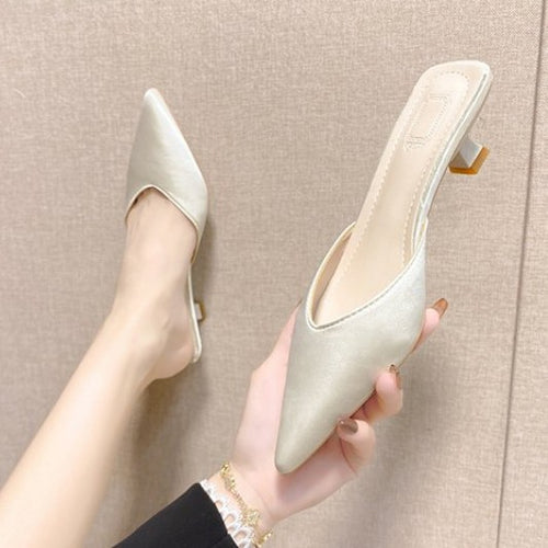 Damen elegante Slingback-Mules mit spitz zulaufender Form EB