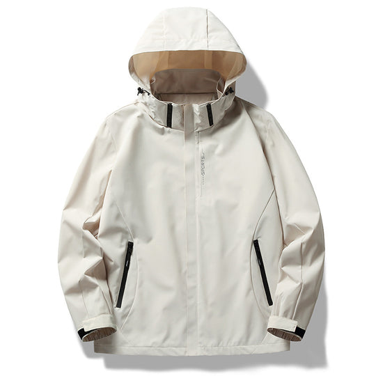Damen wetterfeste Funktionsjacke mit verstellbarer Kapuze und atmungsaktiven Materialien EB