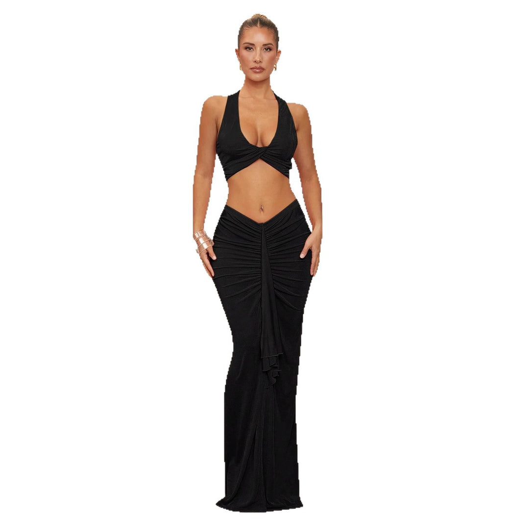 Damen Elegantes Wickelkleid mit Cut-Outs und fließendem Stoff EB