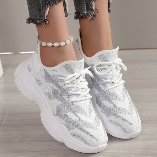Damen Sportliche Sneakers mit innovativer Strickoberfläche und flexibler Laufsohle EB