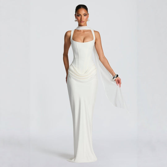 Damen Elegantes Hochzeitskleid mit Korsett-Detail EB