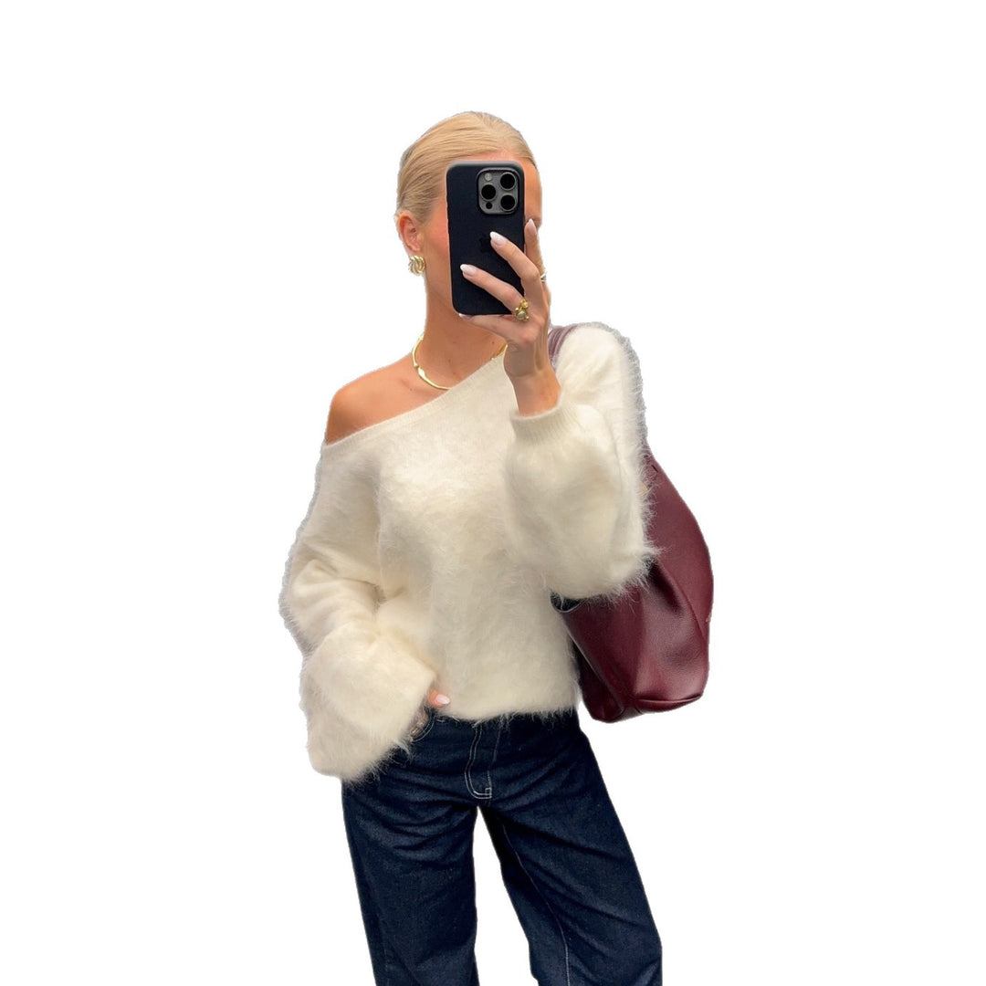 Damen Mohair-Mix Pullover mit Weichem Stoff & Oversized-Ärmeln | EB