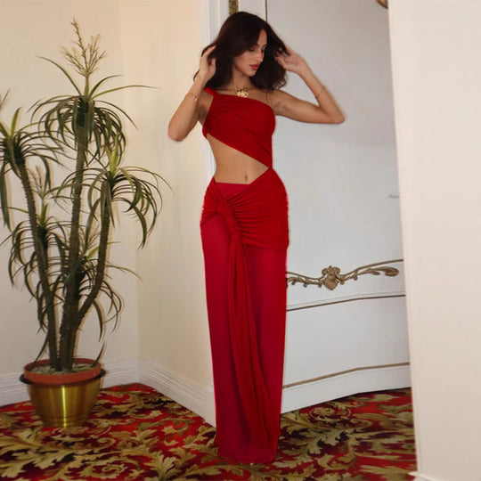 Damen Elegantes Wickelkleid mit asymmetrischem Schnitt und Raffung EB