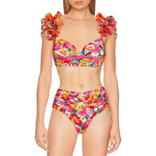 Damen Bikini-Set mit Rüschen und schickem Wickelrock EB