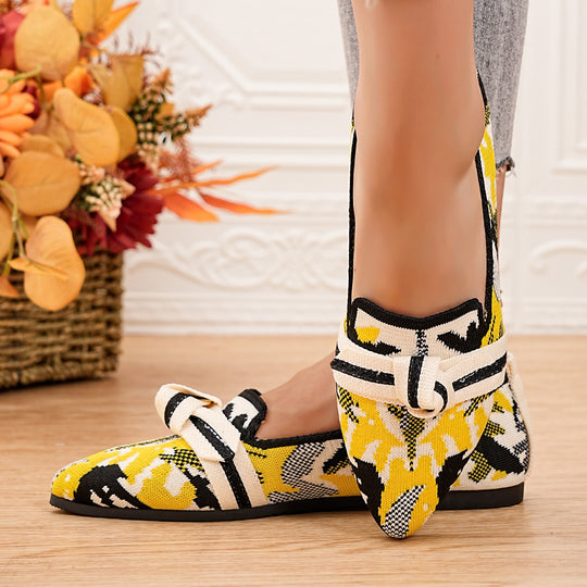 Damen Ballerinas mit stilvollem Kunstwerk-Woven-Design EB