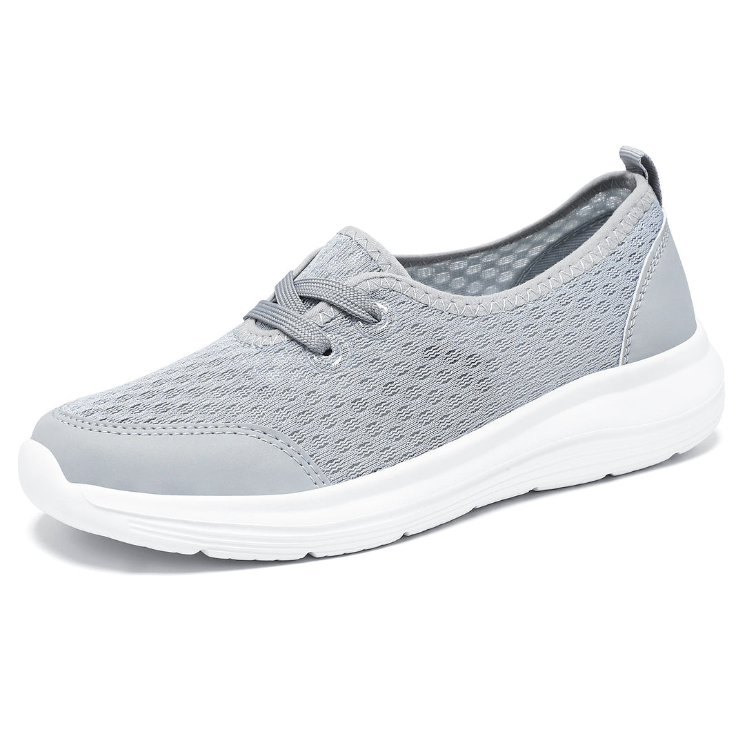 Damen nan atmungsaktiver Everyday-Slipper mit feinem Strickmesh, elastischer Zierschnürung und ergonomischer Dämpfungssohle EB