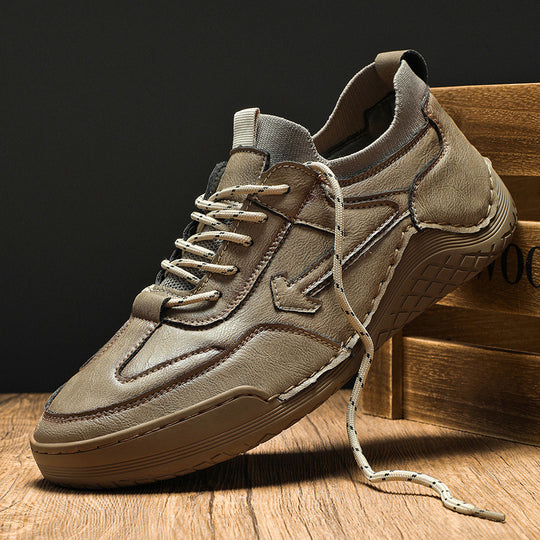 Herren Sportliche Leder Sneakers mit atmungsaktiver Sohle EB