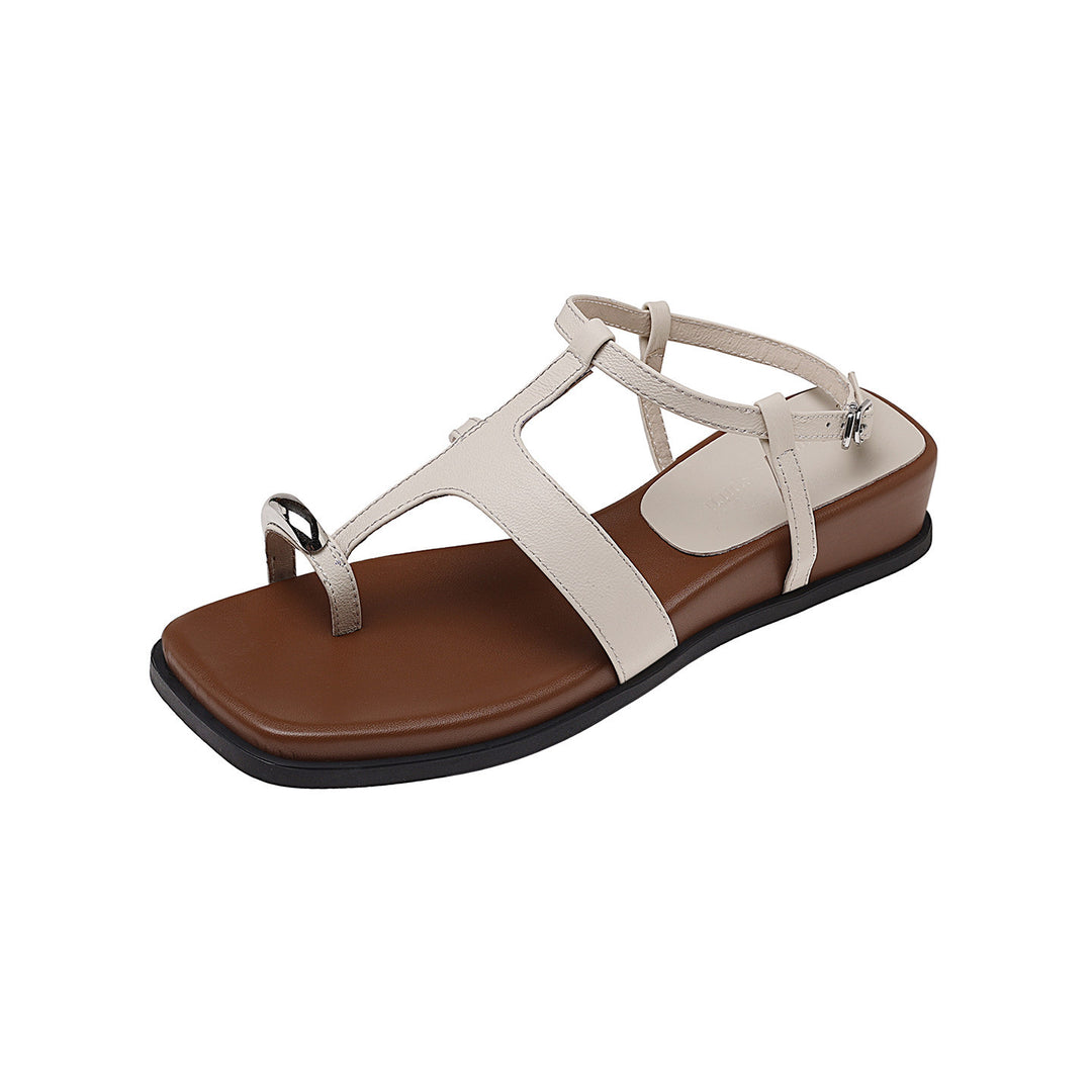 Damen modische Zehentrenner-Sandalen mit elegantem Riemchen-Design EB