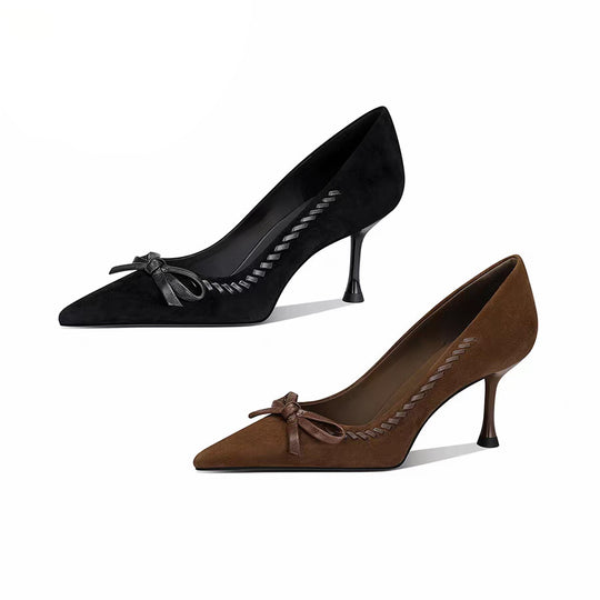 Damen elegante Pumps mit modischem Schleifen-Detail EB