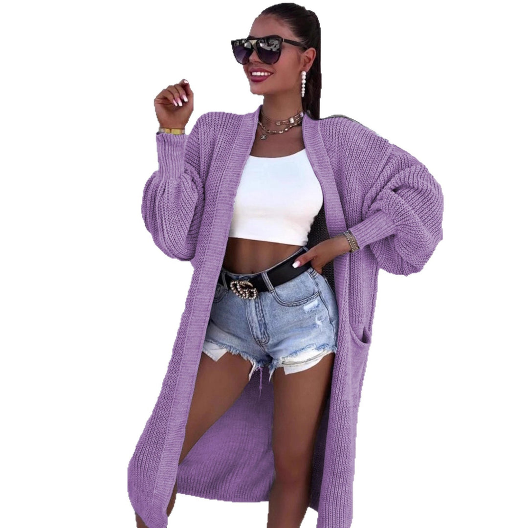 Damen Strickmantel mit weitem Schnitt und tiefen Taschen EB