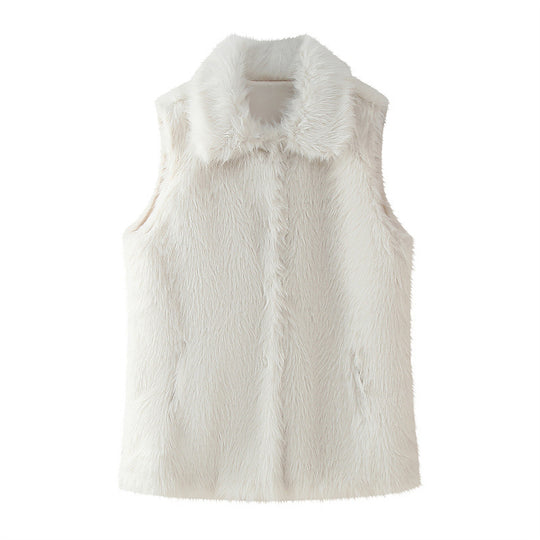 Damen elegante Kunstfellweste EB