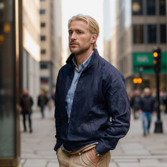 Herren leichte Übergangsjacke mit modernem Stehkragen EB