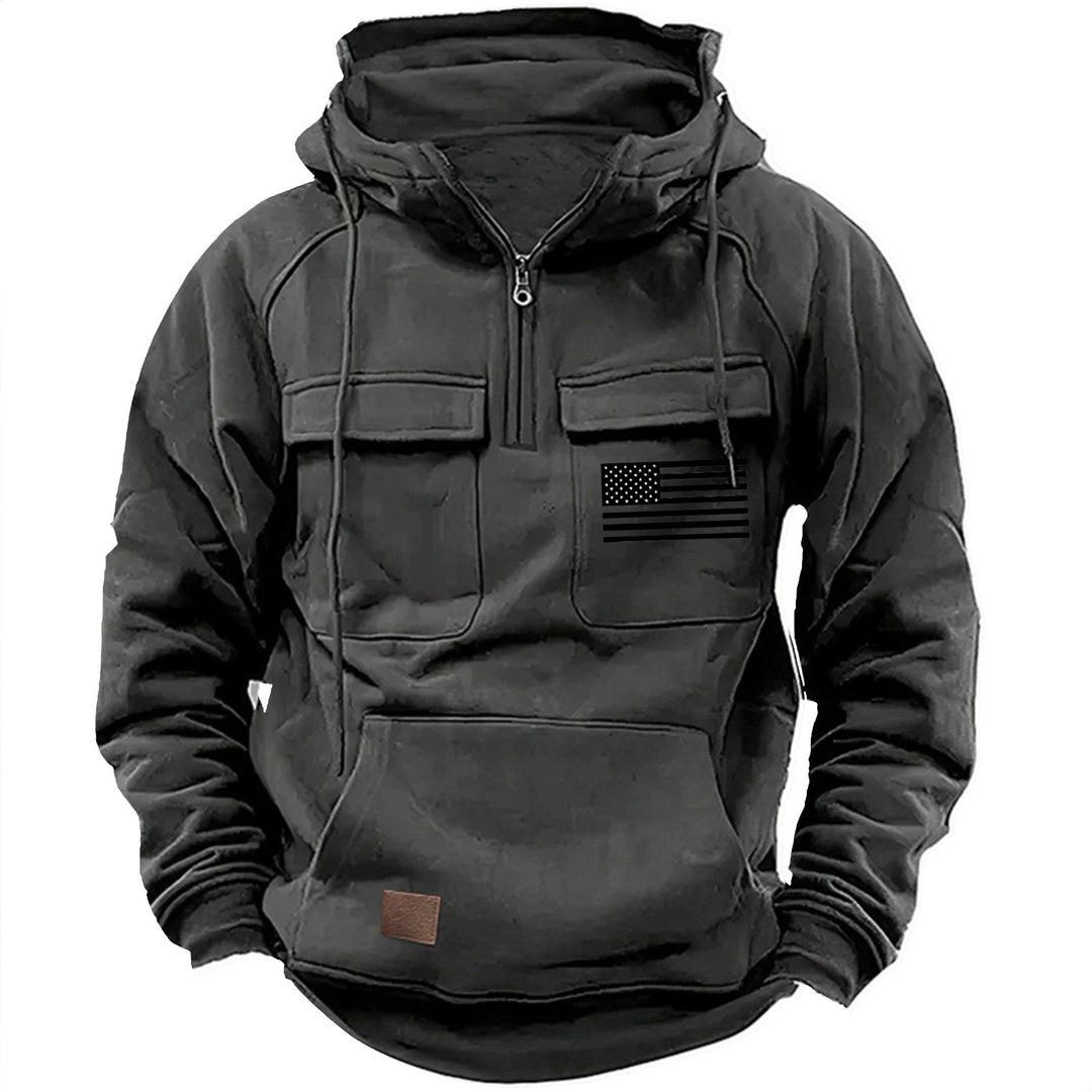 Herren praktische Kapuzenpullover mit zahlreichen Taschen EB