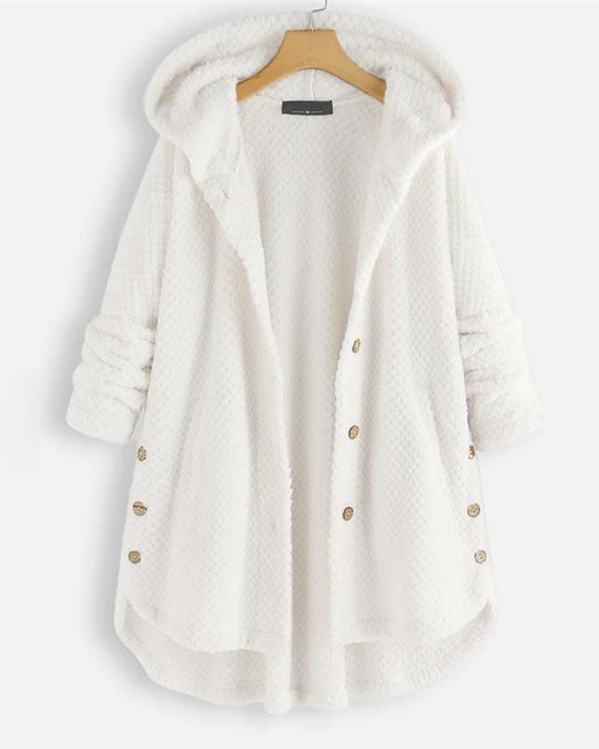 EB | Abgerundeter Saum Kapuzen Sweatshirtjacke