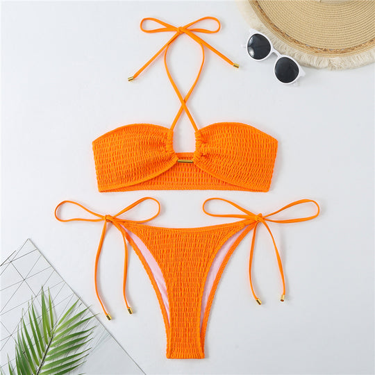 Damen Bandeau-Bikini mit modischem Rüschen-Design und innovativer Schnittführung EB