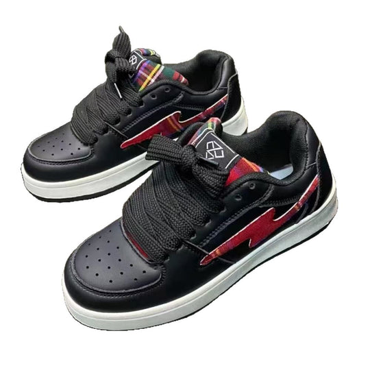 Damen Sportliche Sneakers mit modernem Karomuster und rutschfester Sohle EB