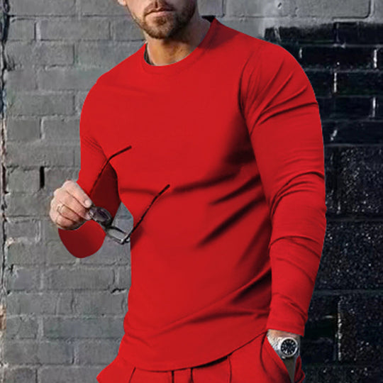 Herren langärmliges T-Shirt mit modischem Schnitt und hochwertigem Baumwollmix EB