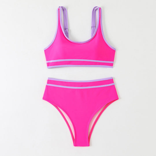 Damen Hochgeschnittener Sport-Bikini mit modischen Details EB